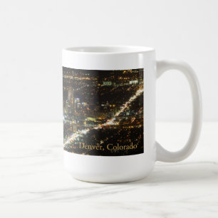 Denver Colorado på nattkaffemuggen Kaffemugg