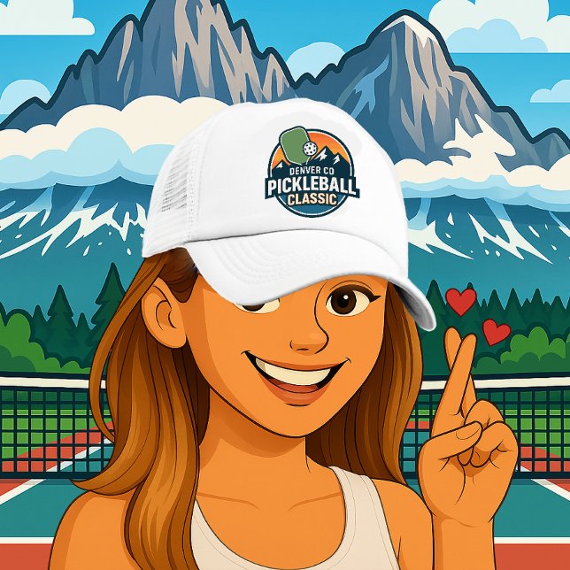 Denver Colorado Pickleball Paddle Stil Keps (Denver Colorado Pickleball Trucker Hat)