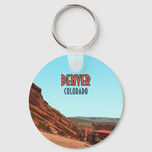 Denver Colorado Red Sten Vintage Nyckelring