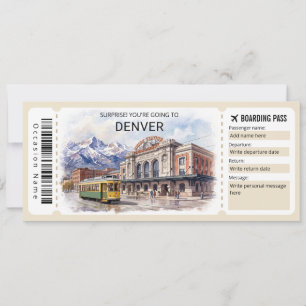 Denver Colorado Resa Ombordstigningskort Biljett Inbjudningar