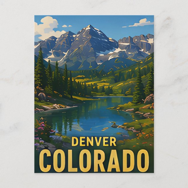 Denver Colorado Respresent Vykort (Framsida)