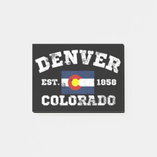Denver Colorado Retro Vintage Post-it Block