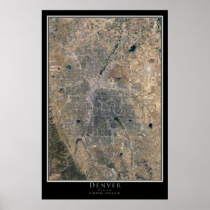 Denver Colorado Satellite Poster Karta