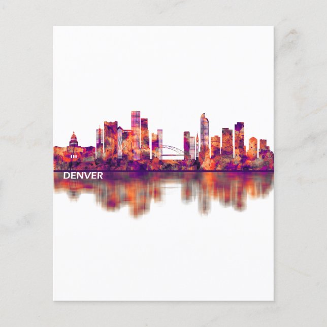 Denver Colorado Skyline Flygblad (Framsidan)