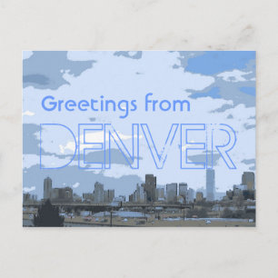 Denver Colorado skyline hälsning konstnärligt vyko Vykort
