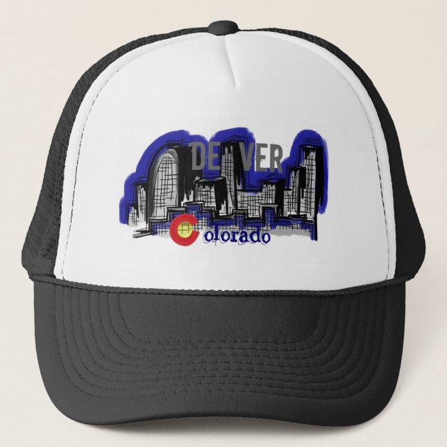 Denver Colorado skyline hat Truckerkeps (Framsida)