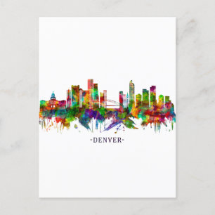 Denver Colorado Skyline Helg Vykort