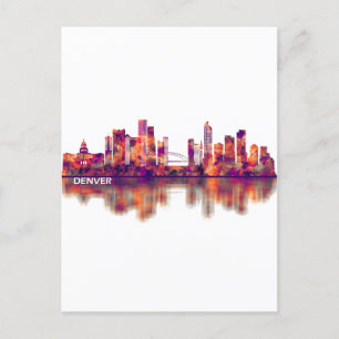 Denver Colorado Skyline Helg Vykort