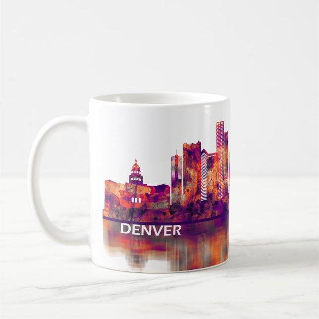 Denver Colorado Skyline Kaffemugg (Vänster)