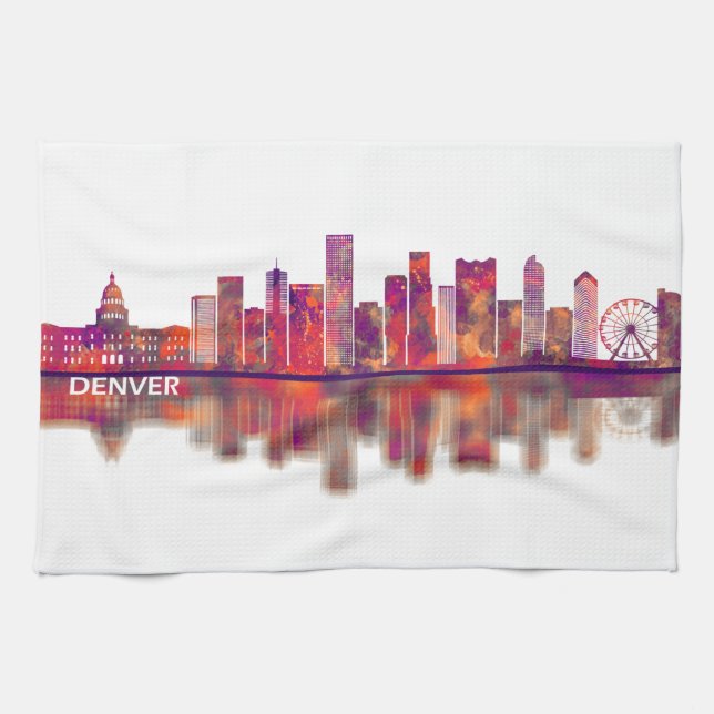 Denver Colorado Skyline Kökshandduk (Horisontell)