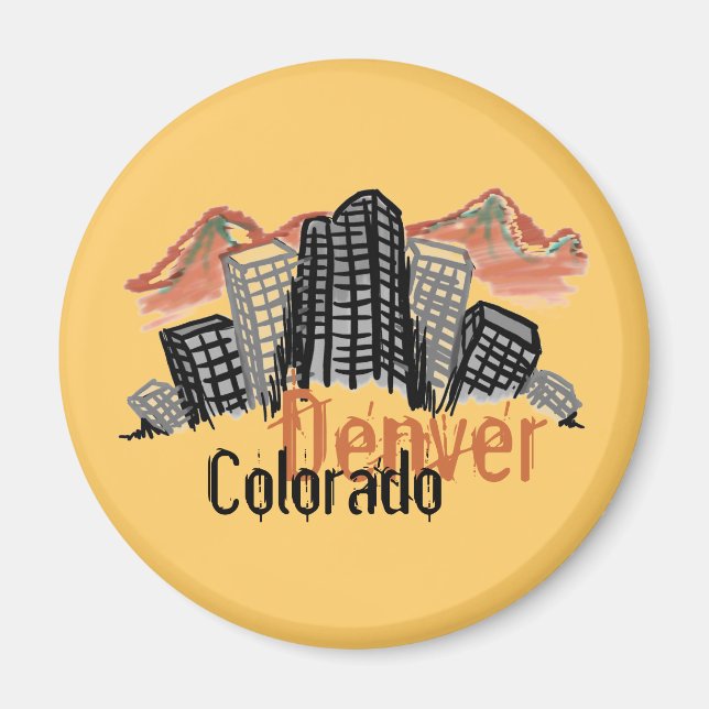 Denver Colorado skyline magnet (Framsidan)