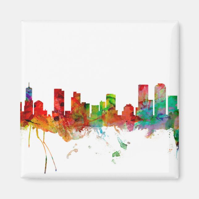 Denver Colorado Skyline Magnet (Framsidan)