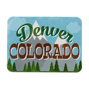 Denver Colorado snöig berg Magnet