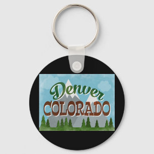 Denver Colorado snöig berg Nyckelring