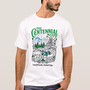 Denver Colorado Stadssilhuett och Klippiga bergen T Shirt