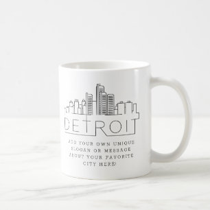 Denver, Colorado Stylized Skyline Anpassningsbar Kaffemugg
