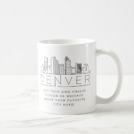 Denver, Colorado Stylized Skyline| Anpassningsbar  Kaffemugg