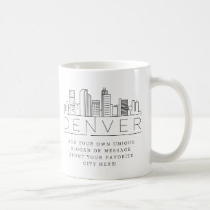 Denver, Colorado Stylized Skyline Anpassningsbar Kaffemugg