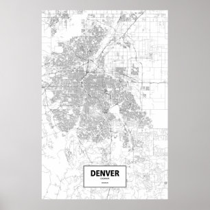 Denver, Colorado (svart på vitt) Poster