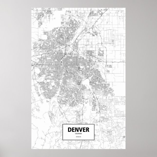 Denver, Colorado (svart på vitt) Poster (Framsidan)