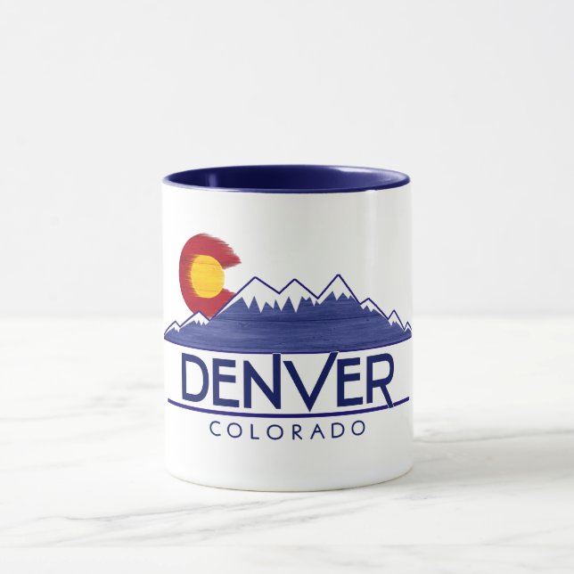 Denver Colorado trä berg mugg (Center)