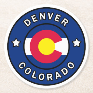 Denver Colorado Underlägg Papper Rund