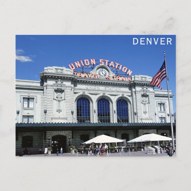 Denver Colorado Union Station Travel Photo Vykort (Framsida)