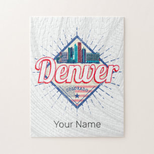 Denver Colorado United Stater Skyline Vintage USA Pussel