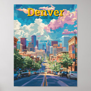 Denver Colorado USA Vintage resor Poster
