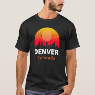 Denver Colorado Vintage Sunset Retro City State US T Shirt