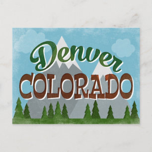 Denver Colorado vykort Snöiga berg Kul