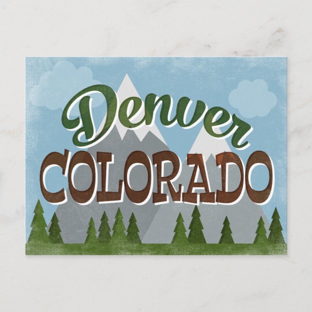 Denver Colorado vykort Snöiga berg Kul  (Framsida)