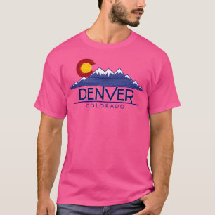 Denver Colorado Wood Mountains Baseball Sleeve T Shirt