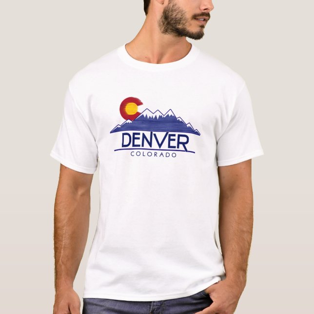 Denver Colorado wood mountains shirt T Shirt (Framsida)