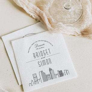 Denver Deco Skyline   Bröllop Event Napkins Pappersservett
