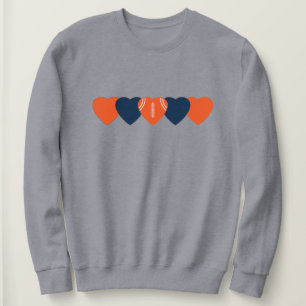 Denver Fan Hjärtfotboll Mörk T Shirt
