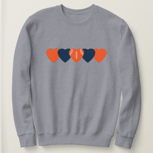 Denver Fan Hjärtfotboll Mörk T Shirt (Design framsida)