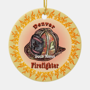 Denver Firefighter Julgransprydnad Keramik