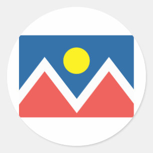 Denver flagga stad runt klistermärke