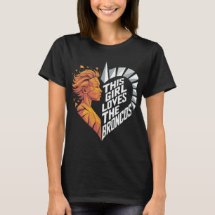Denver Football Flicka Hjärta Söt Hästälskare Oran T Shirt