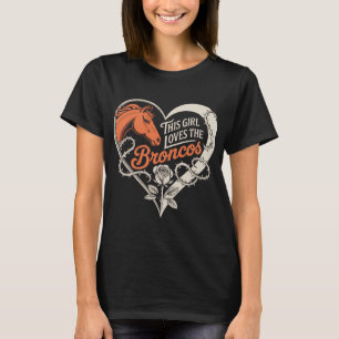 Denver Fotboll Flicka Hjärtans Söt Hästälskare Ora T Shirt