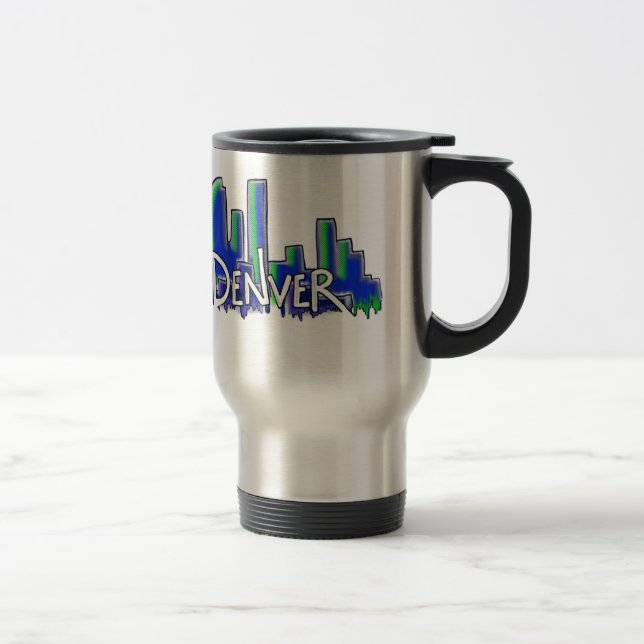 Denver graffiti stil skyline resemugg (Höger)