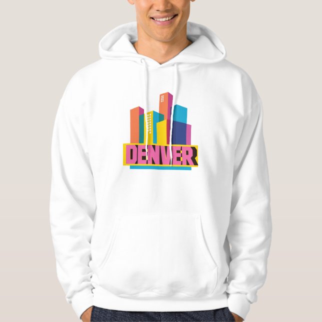 Denver i design tröja med luva (Framsida)