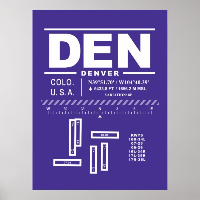 Denver International Airport DEN Poster (Framsidan)