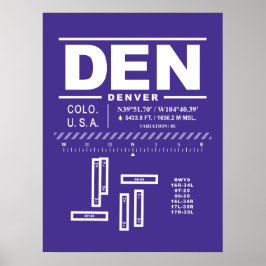 Denver Internationell flygplats DEN Poster