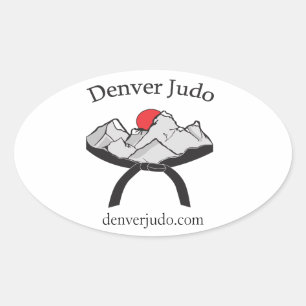 Denver Judo Window Sticker Ovalt Klistermärke