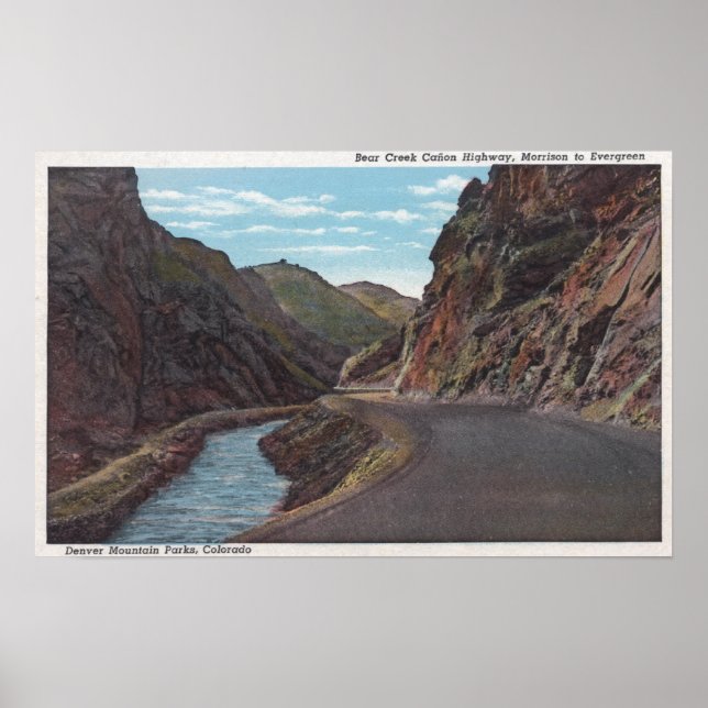 Denver Mountain Park, CO - Bear Bäck Canyon Poster (Framsidan)
