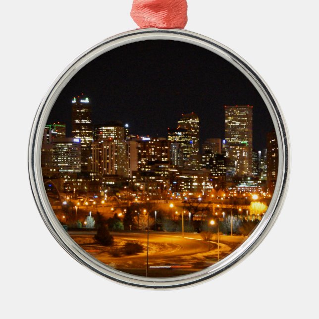 Denver på natten julgransprydnad metall (Framsidan)