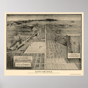 Denver panorama- karta för CO - 1907 Poster