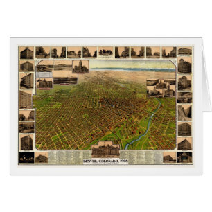 Denver panorama- karta för CO - 1908 Hälsningskort